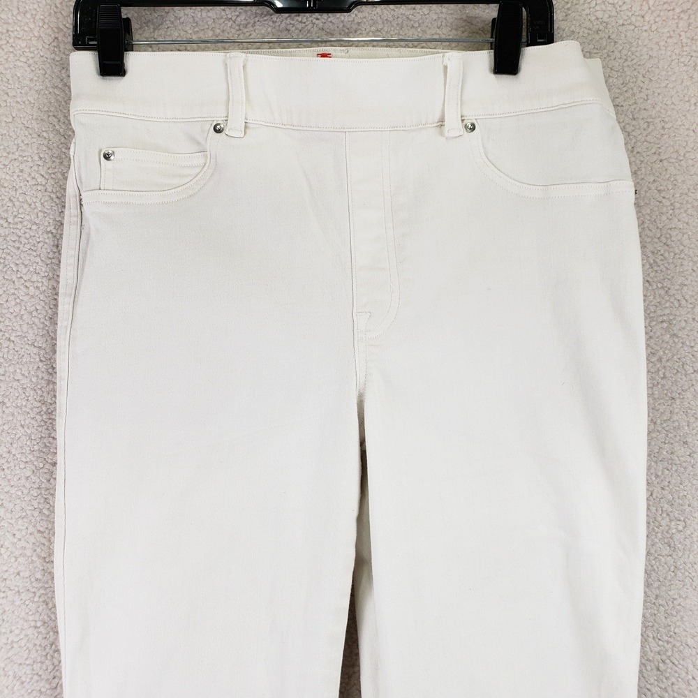 Spanx Flare Jeans Women Large White High Rise Stretch Shaping Bohemian - Picture 2 of 11